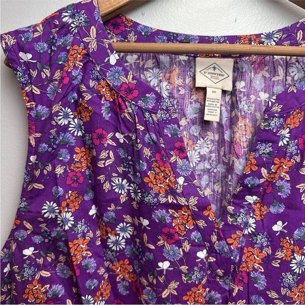 NWT Lot Of (3) St John’s Bay Tops Sleeveless Flutter Sleeve Summer Plus Size 3X - Picture 12 of 12